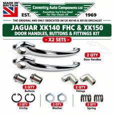 1120K. XK140 FHC & XK150 Door Handles, Buttons & Fittings Kit (Pair/X2). BD10613/14 1120K. XK140 FHC & XK150 Door Handles, Buttons & Fittings Kit (Pair/X2). BD10613/14