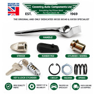 1130K.  XK140 XK150 Boot Handle Lock & Push Button Parts Kit. BD15590