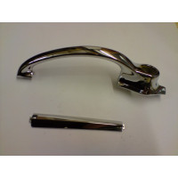 1140PLP. Rechromed  XK140 Boot Lid External Lock Handle with Trim Strip. BD11265. BD9369