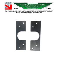 2307. XK120 DHC / FHC XK140 Drop Head Coupe Tapped Striker Securing Plate Behind Shut Face Panel - Pair. BD5750
