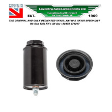 3480. XK150 Steel Reservoir, Clutch Brake Fluid Cannister / Can / Bottle. 7/16" Outlet. C5167. C13165 3480. XK150 Steel Reservoir, Clutch Brake Fluid Cannister / Can / Bottle. 7/16" Outlet. C5167. C13165