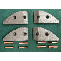 3490.  XK150 Handbrake Friction Pads  "Wedge" Shape with Rivets . 8302 