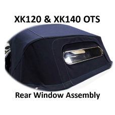 1570. XK120 & XK140 Roadster, 3-piece, Solid Rear Window Assembly for OTS Hood.  BD4405