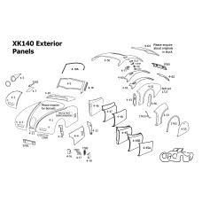 CAC4-12L.  XK140 HINGE FACE PANEL Drop Head Coupe DHC & Fixed Head Coupe FHC. LEFT HAND  : BD8333. 