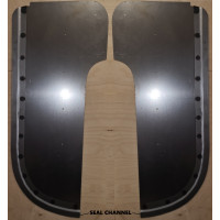 CAC5-77L . XK150 WING REAR STONE GUARD / SPLASH PANEL ( to rear of shut pillar) LH : BD13057. 