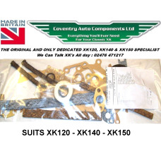 8053. XK120 XK140 XK150 Jaguar SUMP GASKET SET. Suits all XK Blocks. ASSY 411. ASSY 415A. 7495A