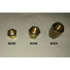8330 x 8. Standard (short) Brass Exhaust  Manifold  Nut to Down Pipe . NN137Q