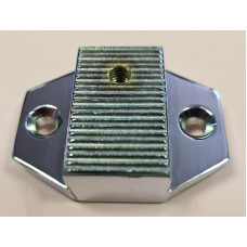 2201. XK120 & XK140 DHC  Chromed , Serrated Mounting Plate For Hood Centre Hook * In Brass *. BD6796