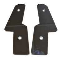 2215. PAIR.  XK140 DHC Hood Wood End Cappings in Stainless Steel . BD9054 & BD9055