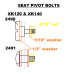 2491. XK150 Seat Pivot Bolt, Hex head, Chrome Plated Set of 4. BD11073