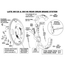 3060K.  XK120L & XK140 Rear Brake Drum Rebuild Kit, Drum brake