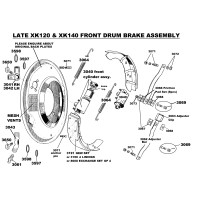 3040K.  Late XK120 & XK140 Front Brake Backplate Rebuild Kit for Drum Brakes (C7824. C7825)