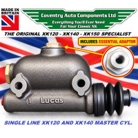 3120. Jaguar XK120 (Early) & XK140 Single Brake Master Cylinder with ESSENTIAL ADAPTOR NUT. C3858. C8302