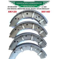3191.*NEW*  Axle Set of  Brake Shoes (4 pieces) for Jaguar XK120 LATE & XK140. Drum brake. OUTRIGHT SALE . 35130. 4343