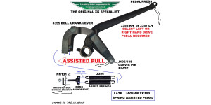 3356K LIGHTEN UP A HEAVY CLUTCH??? LATE XK150 RIGHT HAND DRIVE, UPGRADED CLUTCH PEDAL KIT (inc.Bearing, Bell Crank Springs & Anchor) C14173. C14177.C14196. C14180