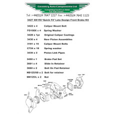 3427K. Late XK150 JAGUAR FRONT DISC BRAKE ORIGINAL SPEC. CALIPER KIT with NEW PISTONS & FITTINGS. C15648 C15649 3427K. Late XK150 JAGUAR FRONT DISC BRAKE ORIGINAL SPEC. CALIPER KIT with NEW PISTONS & FITTINGS. C15648 C15649