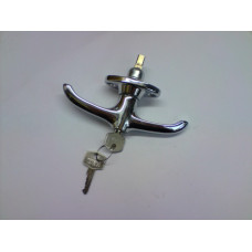 1110. New Chrome Plated XK120 Boot Handle with lock and 2 Keys. BD3266