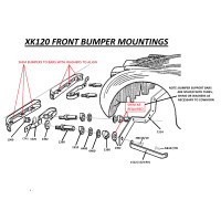 1522. XK120 Side Support Strut for Front Bumper Bar. C3833
