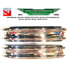 1531. XK120 Pair Rear Bumpers. Concours correct  shape. UK Made, Triple Chrome Plated Bumper. BD2856/1. BD2856/2