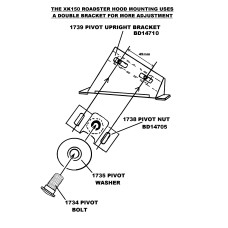 1739.  XK150 OTS Hood Pivot Pillar Bracket . BD14710