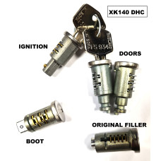 1794.  Lock Barrel Set . XK140 DHC. Drop Head Coupe Matching Door, Boot, Petrol & Ignition Lock. BD16256. BD11260. BD10610. BD11259
