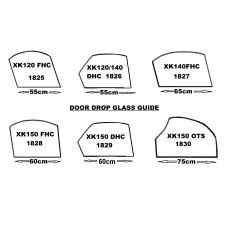 1826. XK120 & XK140 Drop Head Coupe DHC Door Drop Glass only. BD6758