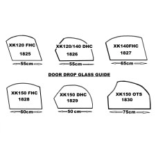 1830. XK150 Roadster OTS Door Drop Glass. Side Window ONLY . BD15062. BD15063