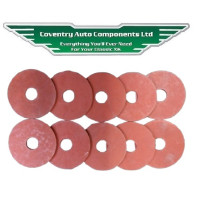 4701. Chassis to Body Red Fibre Insulating Washers Spacers x 10. BD2070