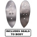 5035. XK140 & XK150 EARLY Design Plinths for Stop & Tail.  Rear Light Plinths PAIR. 574654. 574655
