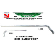 7122K. XK120 & XK140 STAINLESS STEEL 2 piece Heater Return Pipe Set. C4836. C4400 7122K. XK120 & XK140 STAINLESS STEEL 2 piece Heater Return Pipe Set. C4836. C4400