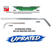 7122K. XK120 & XK140 STAINLESS STEEL 2 piece Heater Cooling Return Pipe Set. C4836. C4400 7122K. XK120 & XK140 STAINLESS STEEL 2 piece Heater Cooling Return Pipe Set. C4836. C4400