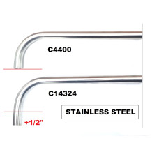 7124.  9" Heater Intermediate Return Pipe From Valve. XK120 & XK140.  STAINLESS STEEL. C4400. 