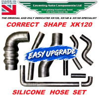 7135SIL. Jaguar XK120 FULL SHAPED SILICONE WATER COOLING HOSE SET of 9 PIECES . (Replaces C3674) C6809 onwards
