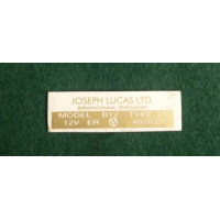 9341. XK120 Period JOSEPH LUCAS LTD B12 Ignition Coil Sticker 
