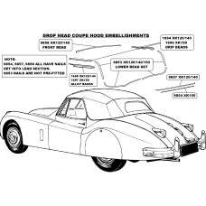 9857. XK120 & XK140 Drop Head Coupe Beading. Hood BEAD ABOVE REAR WINDOW. BD6777