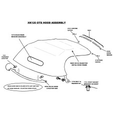 9851. XK120 & XK140 OTS ROADSTER CANOPY RAIL BEAD Hood Beading. BD3838.