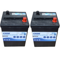 5366E. 2 x  XK150 / XK140 FHC High Performance Exide Battery, 6-Volt XK150. Black resin case. C9150. Lucas 4022200/F