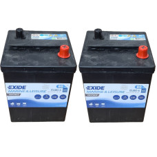 5366E. 2 x  XK150 / XK140 FHC High Performance Exide Battery, 6-Volt XK150. Black resin case. C9150. Lucas 4022200/F