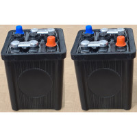 5366. 2 x XK150 / XK140 FHC Classic Design Case Battery, 6-Volt XK150. Black resin case. C9150. Lucas 4022200/F