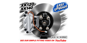 SE305  SLOW DOWN with our JAGUAR XK120 & XK140 FRONT DISC BRAKE CONVERSION (for SPLINED WIRE  WHEELS) UPGRADE Includes HUBS & DISCS