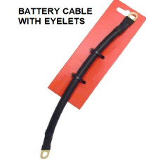 SE341 Universal Black Covered Battery Cable With Eyelets 12"