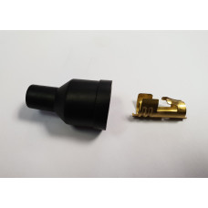 SE780C . Distributor Cap / Spark Plug Lead, Push-on Ignition Connector and Rubber Boot . Modern Design Brass