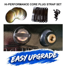SE851. HOLD TIGHT with Our Stainless Steel Engine Core Plugs & Strap Set : Inc. Screws, Drill and Tap. Racing Upgrade Kit. C315.